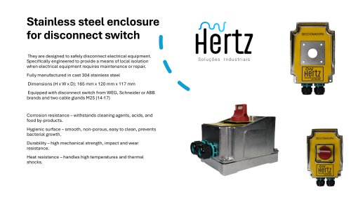 Stainless steel enclosure for disconnect switch