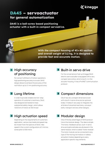 DA45 &ndash; servoactuator for general automatization