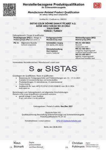 DB Certificate