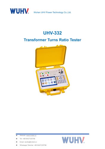 UHV-332 Transformer Turns Ratio Tester -Catalog