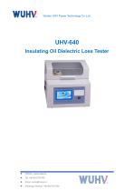UHV-640 Transformer Oil Dielectric Loss Tester -Catalog