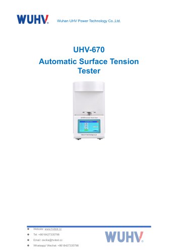 UHV-670 Automatic Surface Tension Tester-Catalog