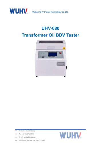 UHV-680 Transformer Oil BDV Tester-Catalog
