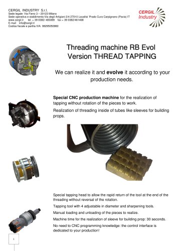 Threading machine RB Evol   Version THREAD TAPPING