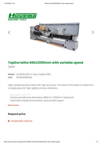 HU 660x3300-4 Vario Topline DRO