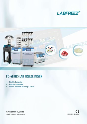 LABFREEZ&reg; FD-10/FD-12/FD-18 Series laboratory Research Freeze Dryer Machine