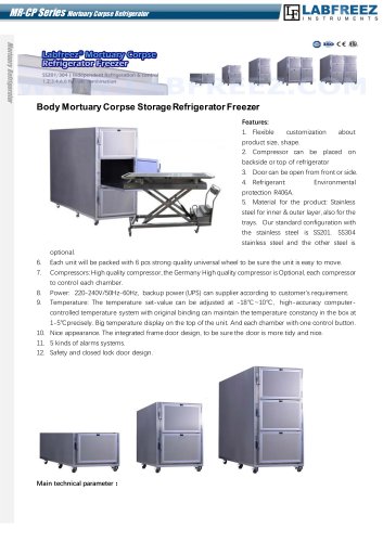 Mortuary Freezer Corpse Refrigerator