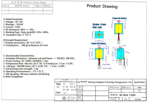 WL0626 Frame Push Pull Solenoid Application