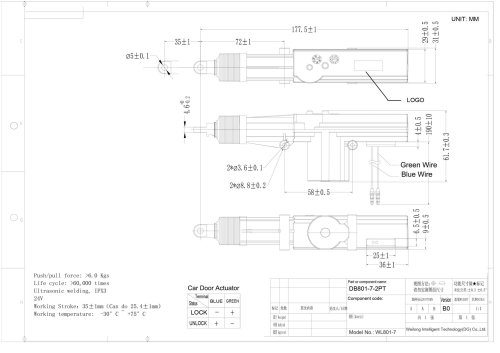 WL801 Universal Car Door Actuator Application