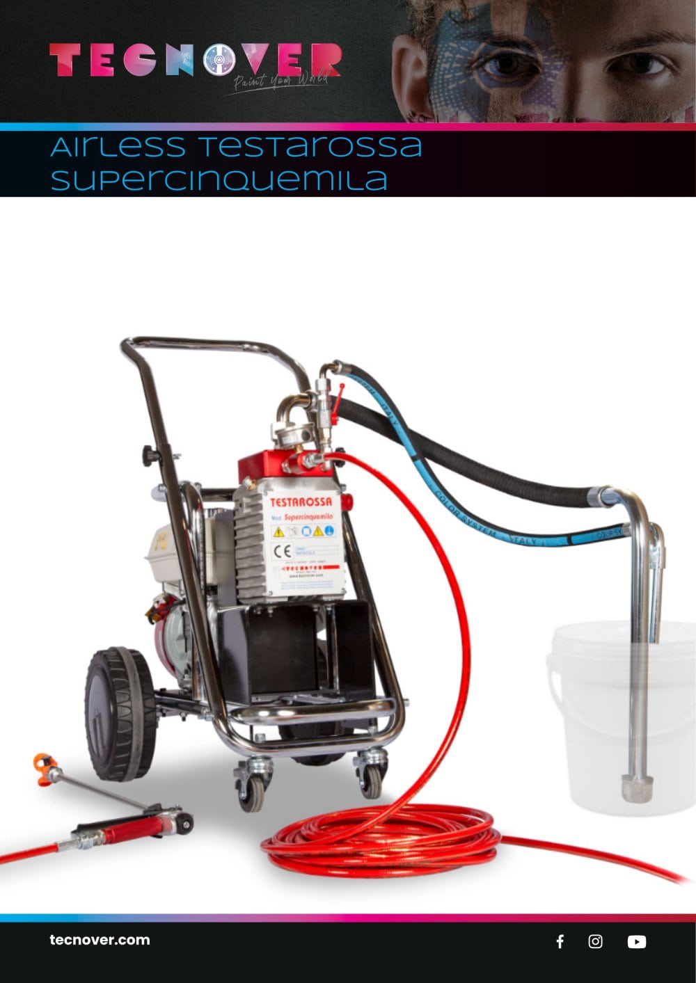 TECNOVER Testarossa Supercinquemila Airless Paint Sprayer powered by gasoline motor - Tecnover s.n.c. di Ricotti e Cera