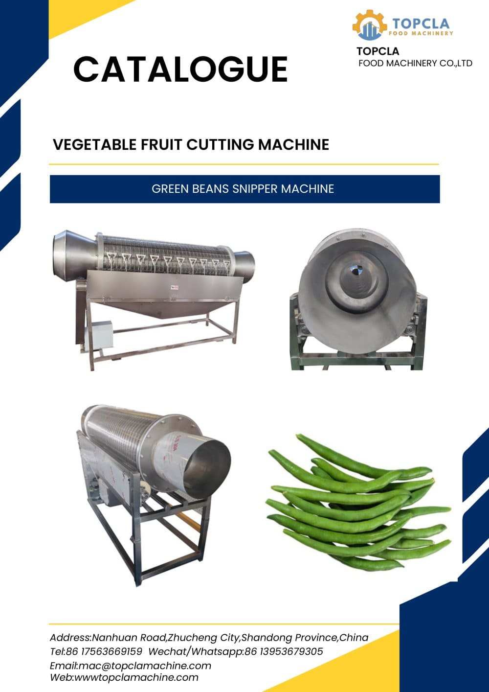 GREEN BEANS SNIPPER MACHINE - TOPCLA FOOD MACHINERY CO., LTD
