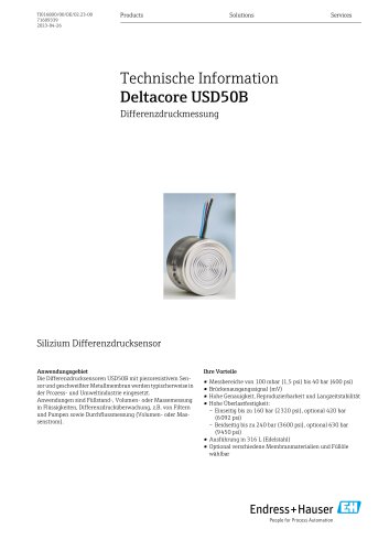 Technische Information - Deltacore USD50B