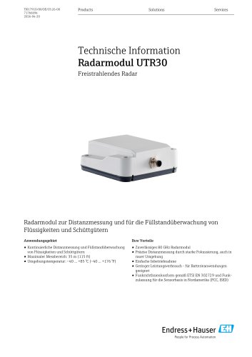 Technische Information - Radarmodul UTR30