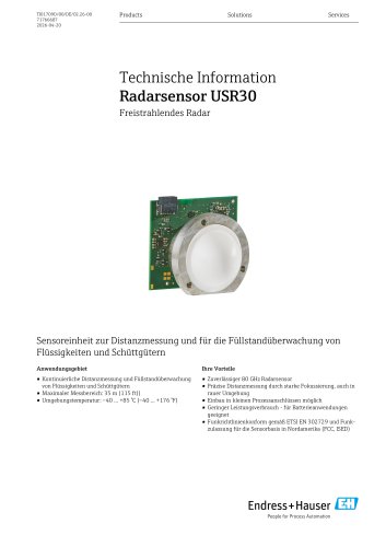Technische Information - Radarsensor USR30