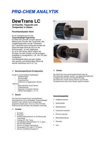 Produktdatenblatt DewTrans LC