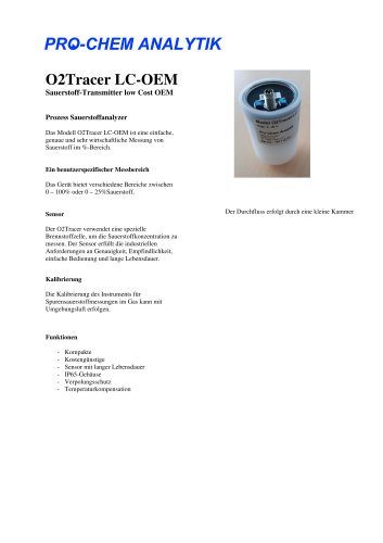 Produktdatenblatt O₂ Tracer LC OEM