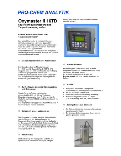 Produktdatenblatt Oxymaster II 16TD