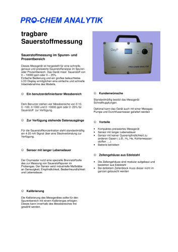 Produktdatenblatt OxyP T