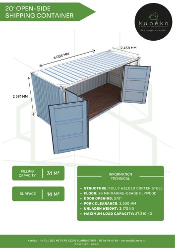 20' OPEN-SIDE DOUBLE SHIPPING CONTAINER