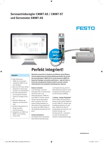 Servoantriebsregler CMMT-AS / CMMT-ST und Servomotor EMMT-AS