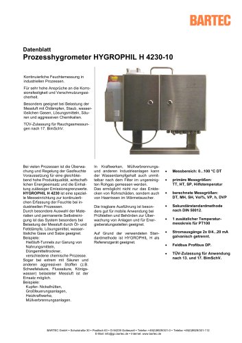 HYGROPHIL H - Prozesshygrometer - 4230-10