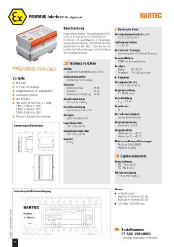 PROFIBUS-Interface 16 x digital out