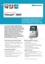 Technisches Datenblatt zum Continuous Inkjet Drucker Videojet 1860