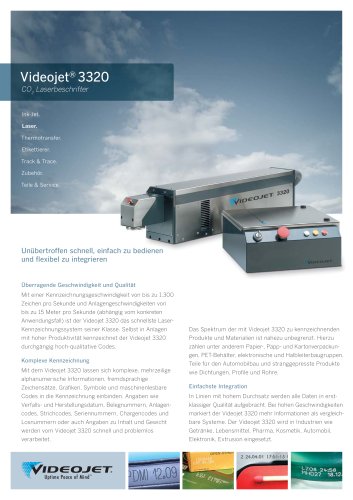 Videojet CO2 laser 3320 Deutsch