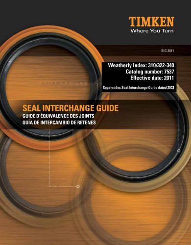 Automotive Aftermarket Seal Interchange Guide