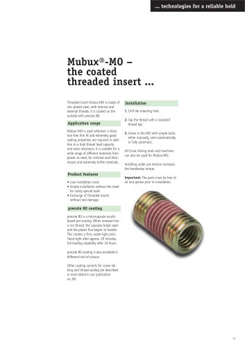 Mubux®-MO ? the coated threaded insert ...