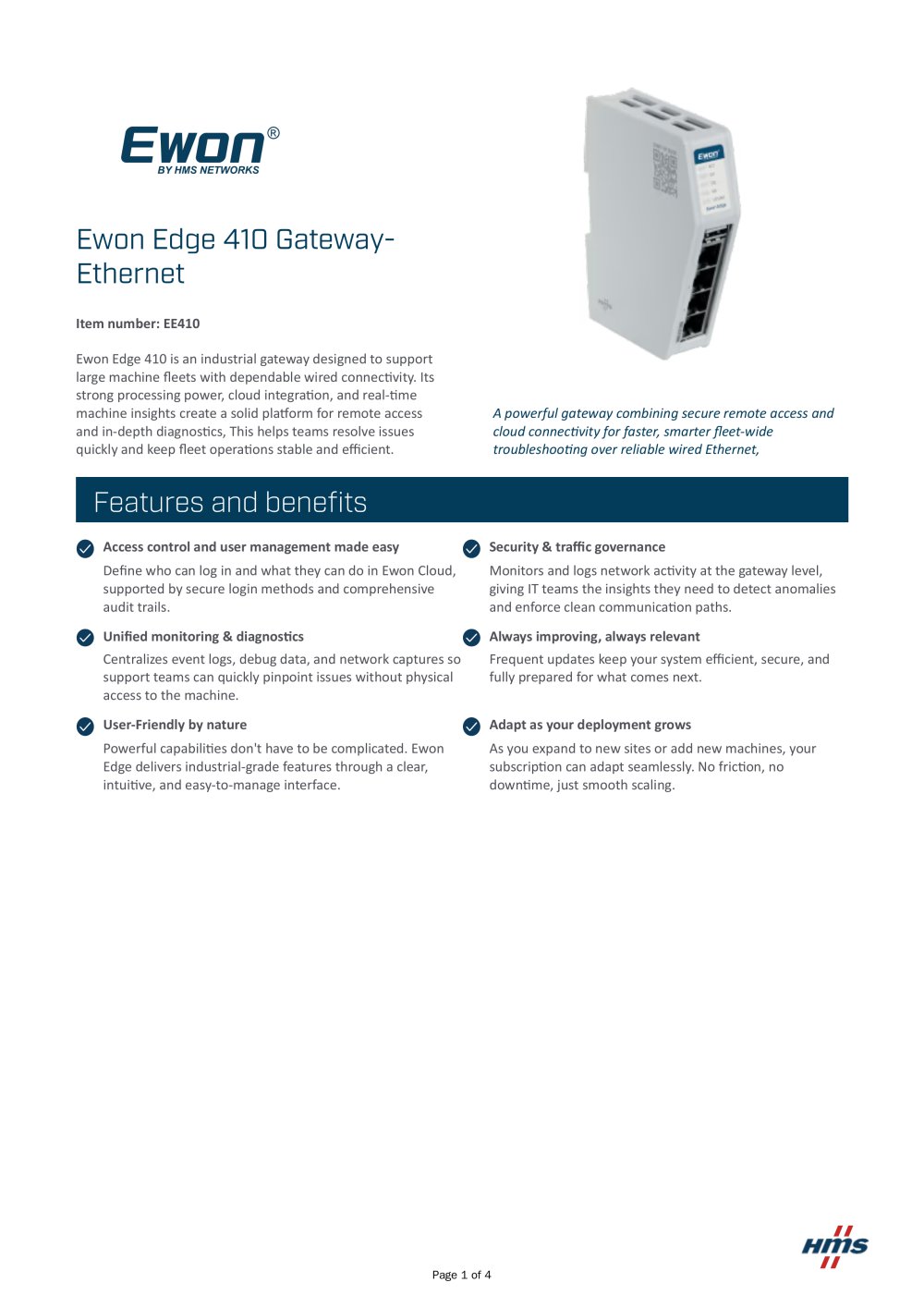 Ewon Edge 410 Gateway- Ethernet - Ewon