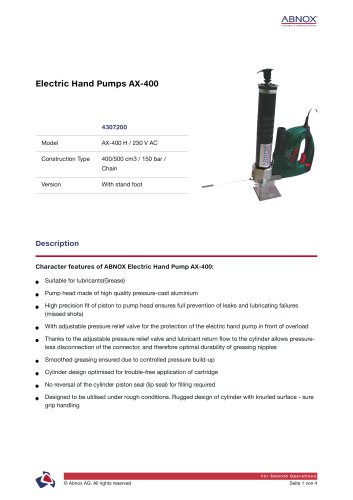 Electric Hand Pumps AX-400