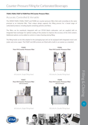 OMVE FS205-FS206-FS207-FS208 Flexi-Fill Counter-Pressure Fillers