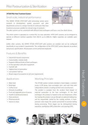 OMVE HT320 Pilot HTST/UHT System