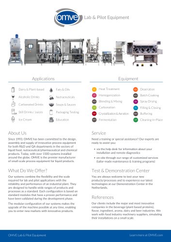 OMVE Products & Services overview