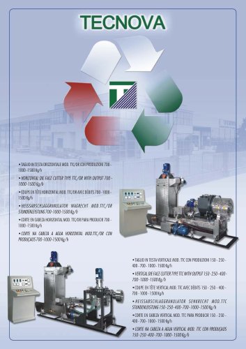 HORIZONTAL DIE FACE CUTTER TYPE TTC/OR WITH OUTPUT 700 - 1000 -1500 Kg/h
