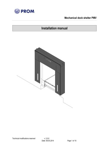 Mechanical Dock Shelter PMV - Installation manual