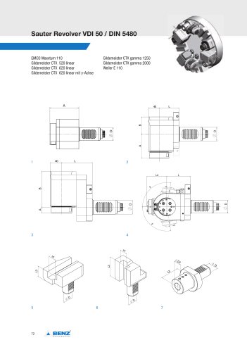 Produktdatenblatt: Angetriebene Werkzeuge für Sauter Revolver VDI 50