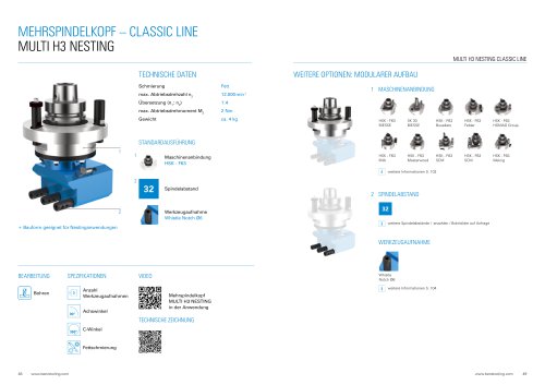 Produktdatenblatt: BENZ Mehrspindelkopf H3 Nesting/H3+/V3 CABINEO/V5