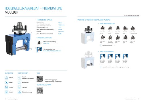 Produktdatenblatt: Hobelwellenaggregat BENZ MOULDER