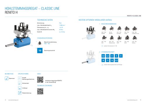 Produktdatenblatt: Hohlstemmaggregat BENZ RENITO H/V