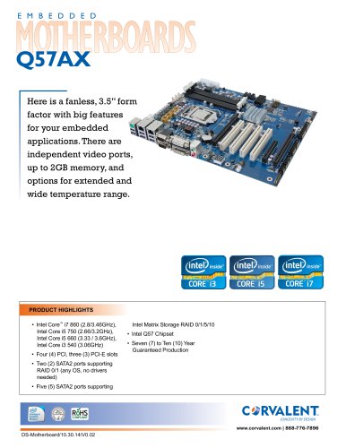 Embeded Motherboards Q57AX