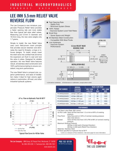 5.5mm Relief Valve Reverse Flow