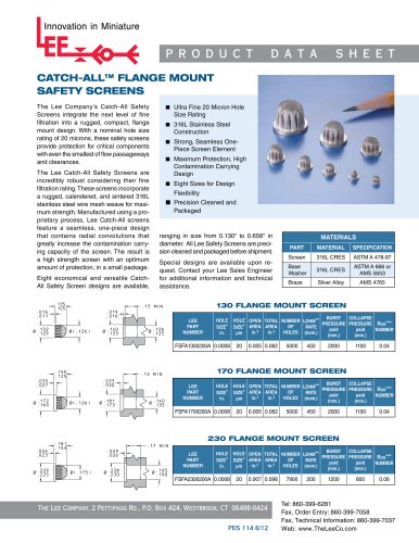 CATCH-ALL™ FLANGE MOUNT SAFETY SCREENS