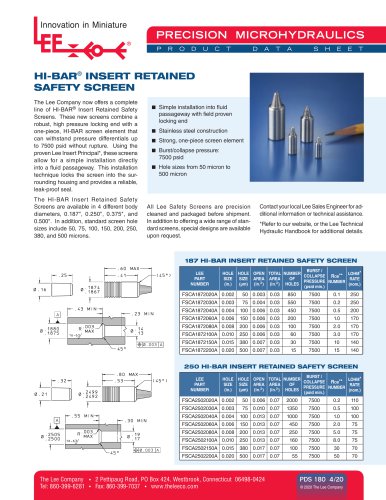 Hi-Bar Insert Retained Safety Screens