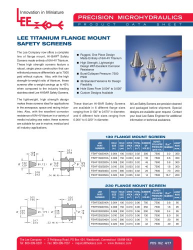 LEE TITANIUM FLANGE MOUNT SAFETY SCREENS