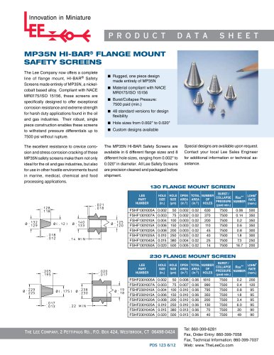 MP35N HI-BAR® FLANGE MOUNT SAFETY SCREENS