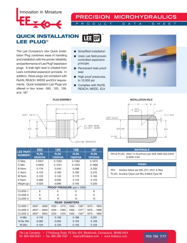 QUICK INSTALLATION LEE PLUG®