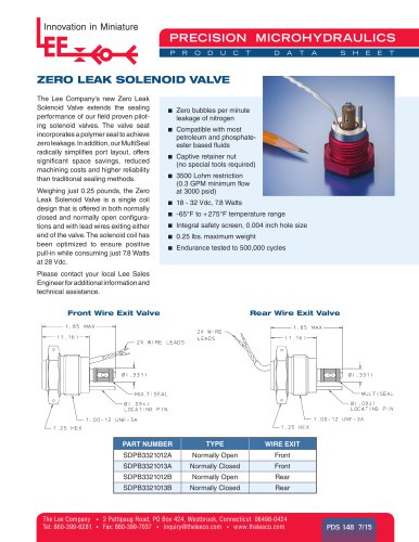 ZERO LEAK SOLENOID VALVE