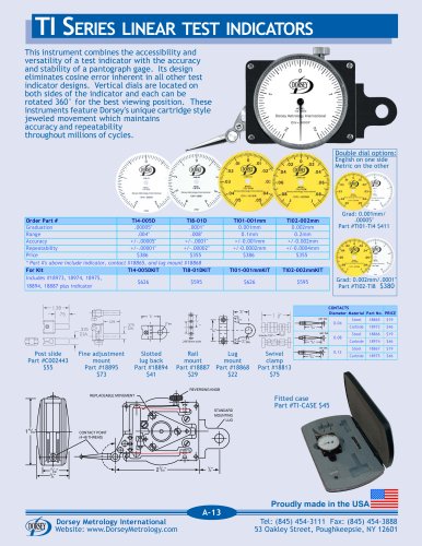 TI SERIES LINEAR TEST INDICATORS